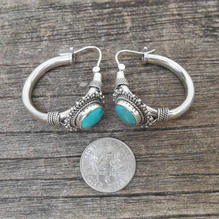 Elegante Ohrringe aus Sterlingsilber mit Türkis