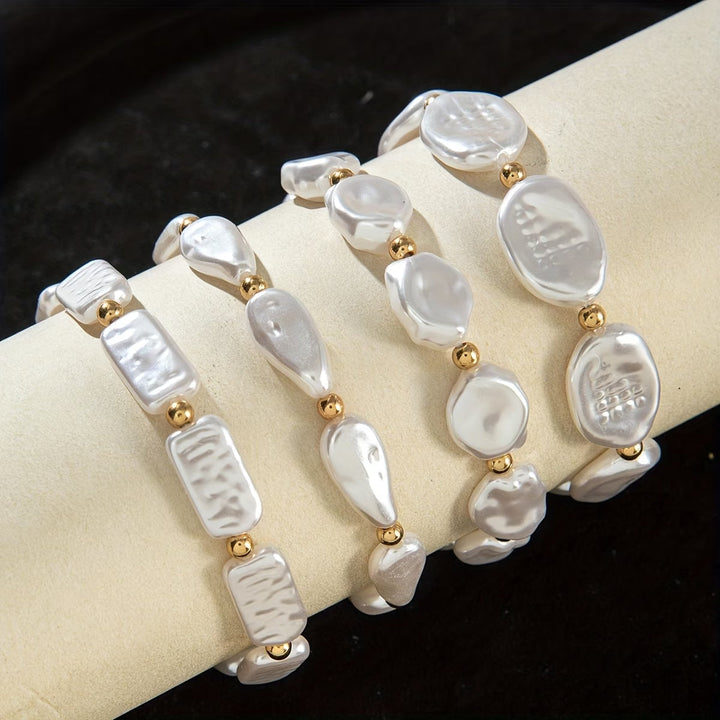 Set di 4 braccialetti con perline
