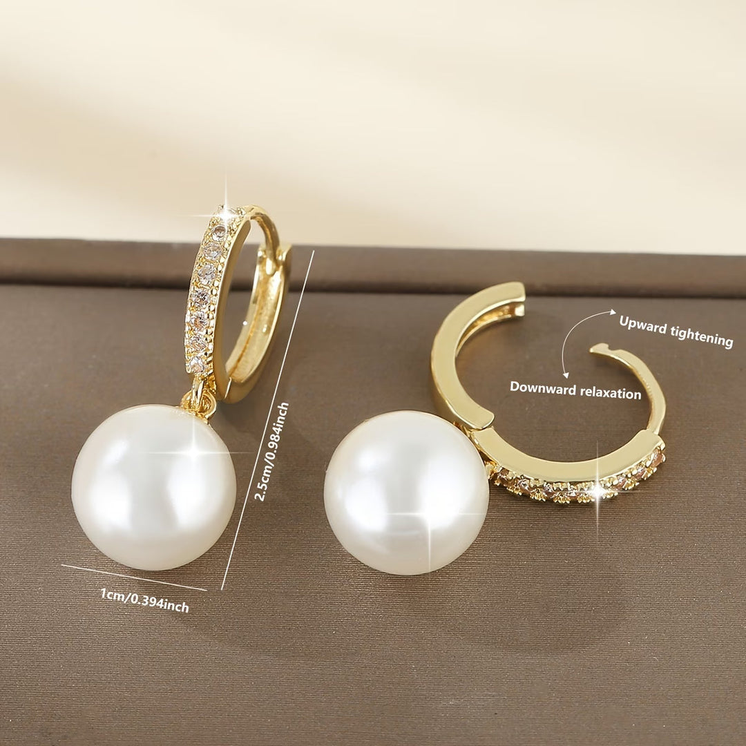 Boucles d'oreilles pendantes perles modernes