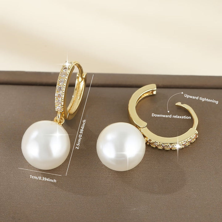 Boucles d'oreilles pendantes perles modernes