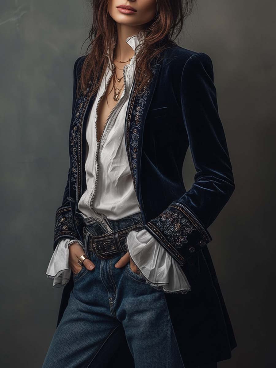 Nuria - Elegante Samtjacke