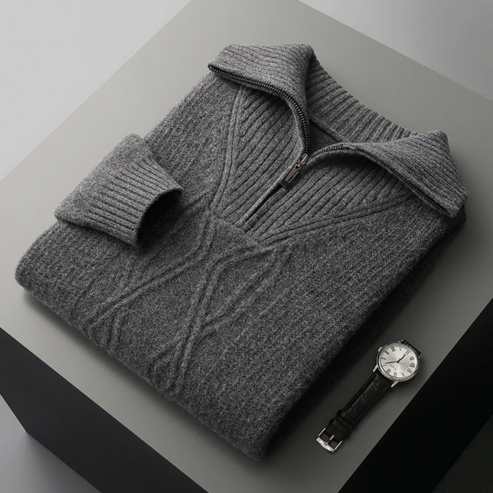 Taranto Pullover aus Merinowolle mit Reißverschluss