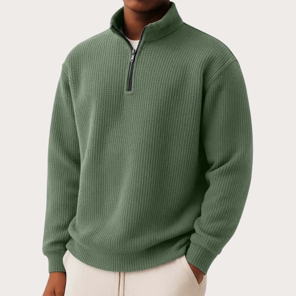 Pull élégant en tricot à fermeture éclair
