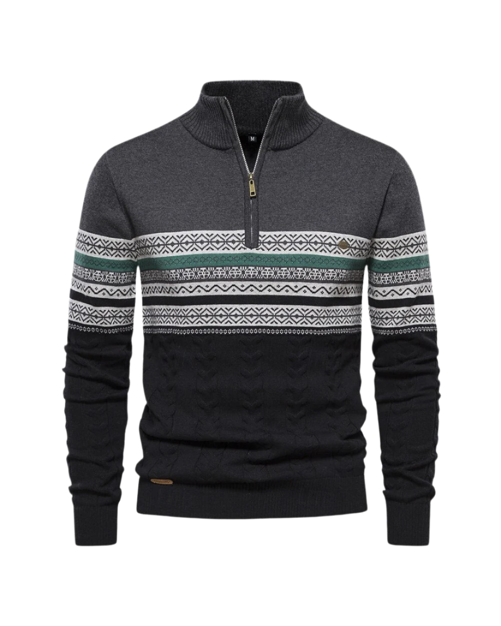 Pull-over zippé à motifs en coton Frederico