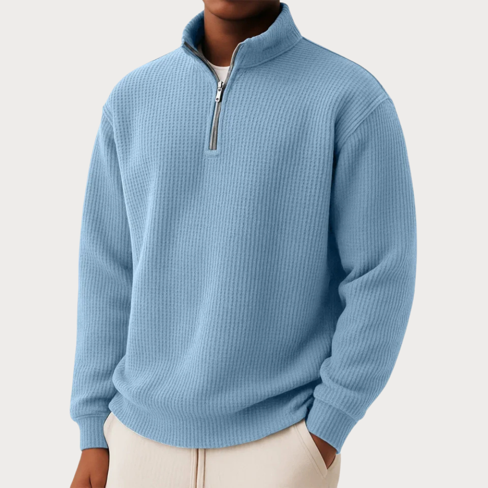 Pull élégant en tricot à fermeture éclair