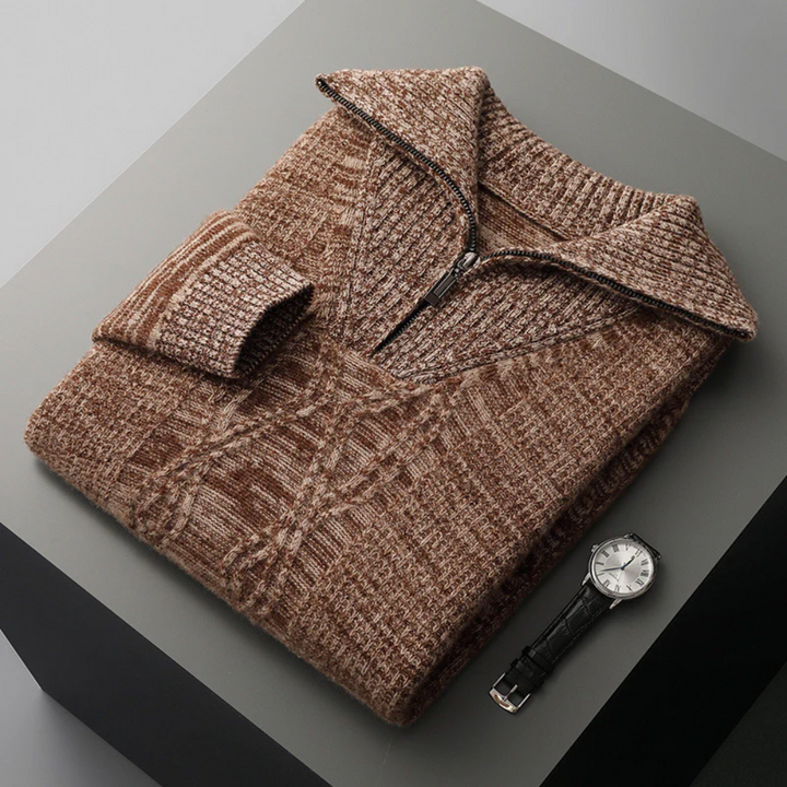 Taranto Pullover aus Merinowolle mit Reißverschluss