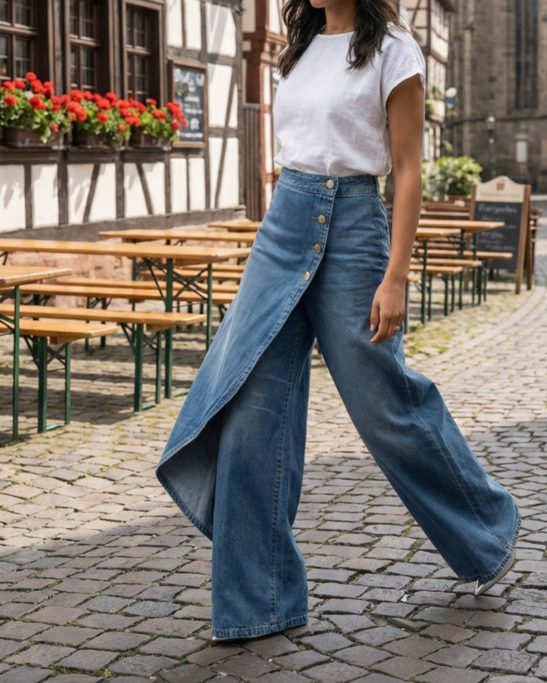 Pantalon portefeuille en jean Hannah I