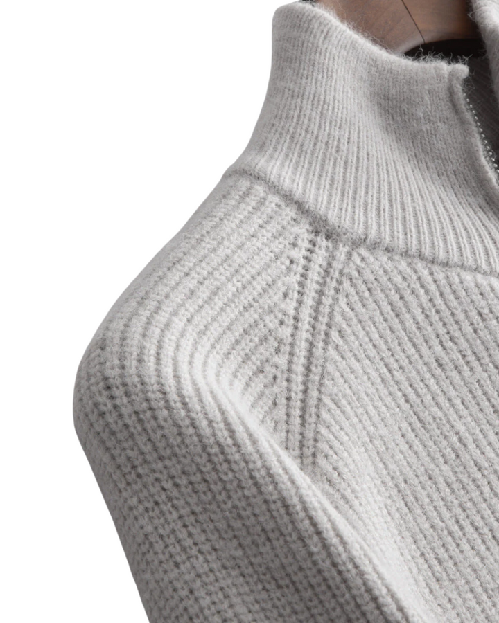 Vier Jahreszeiten Merinowolle Strickjacke mit Reißverschluss