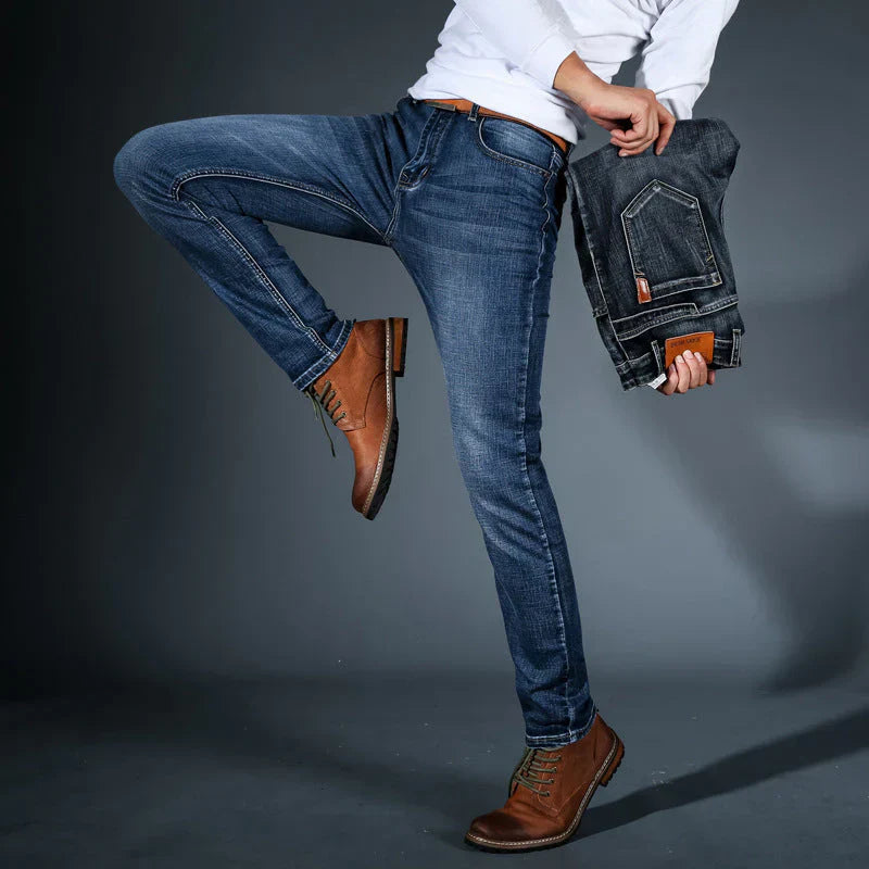 Jeans slim fit da uomo di alta qualità, elasticizzate in quattro direzioni