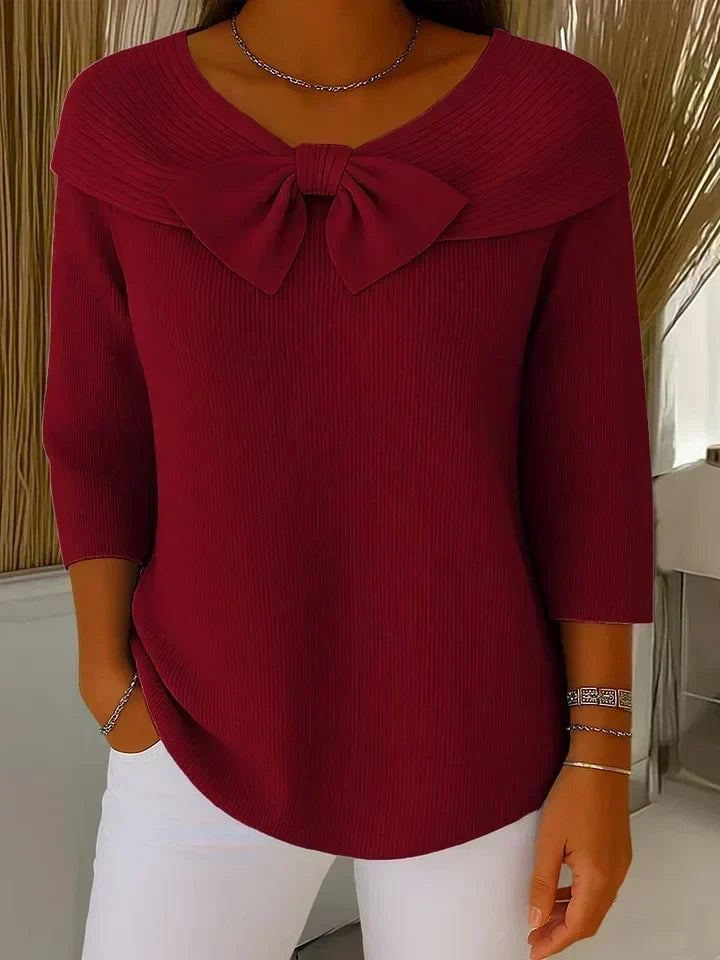 Trinidad | Maglione con fiocco e scollo rotondo