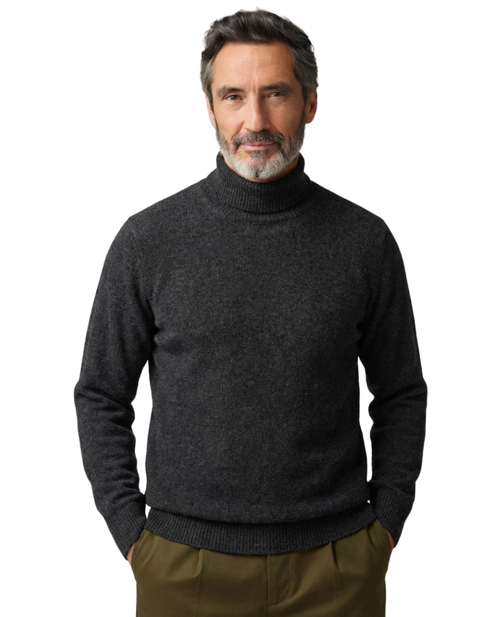 Pull à col roulé élégant en maille épaisse de laine
