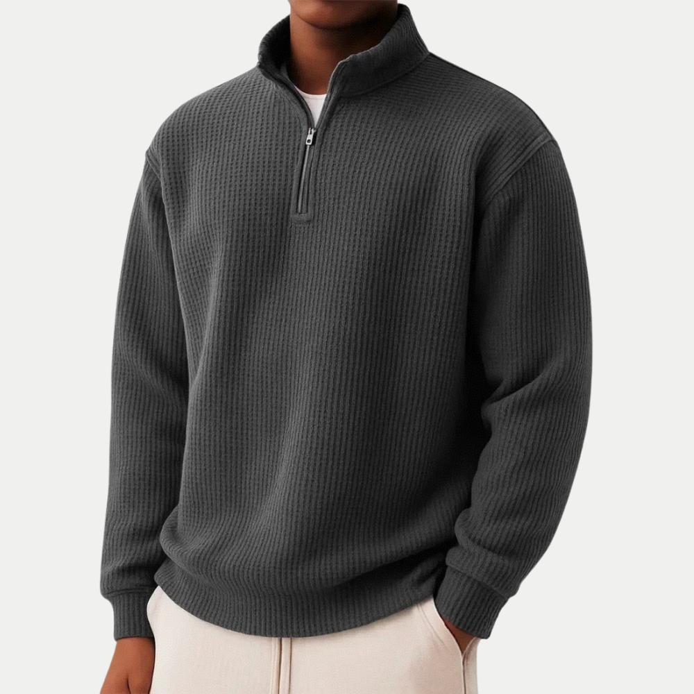 Pull élégant en tricot à fermeture éclair