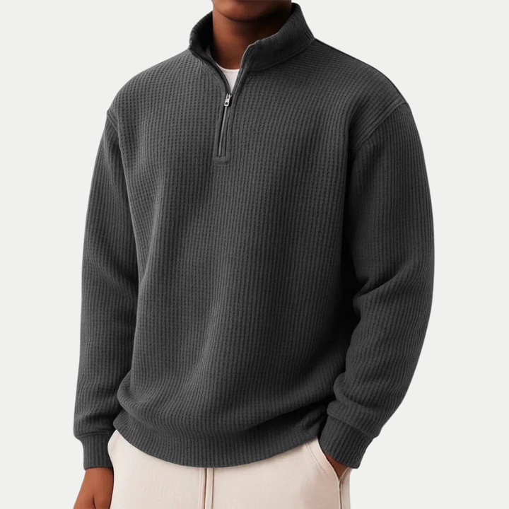 Pull élégant en tricot à fermeture éclair