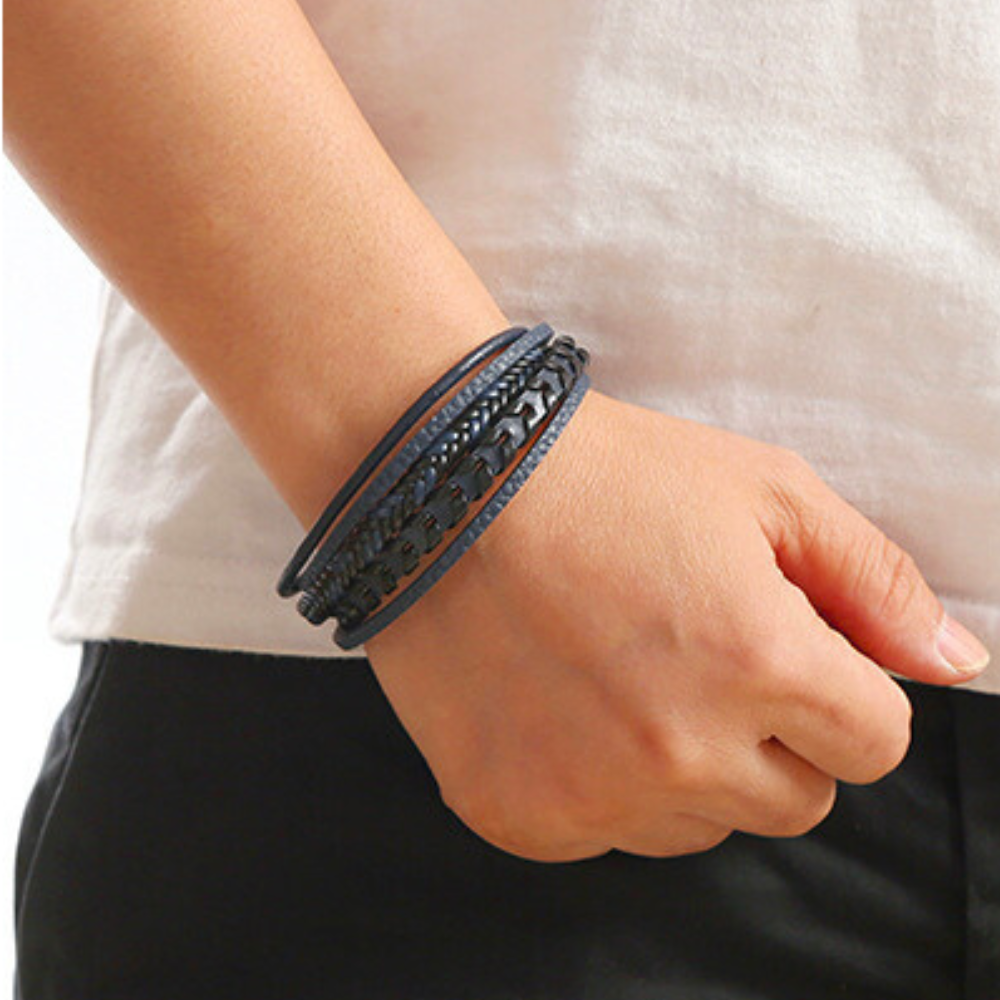 Ragnar Vol. I Bracciale vichingo in pelle intrecciata