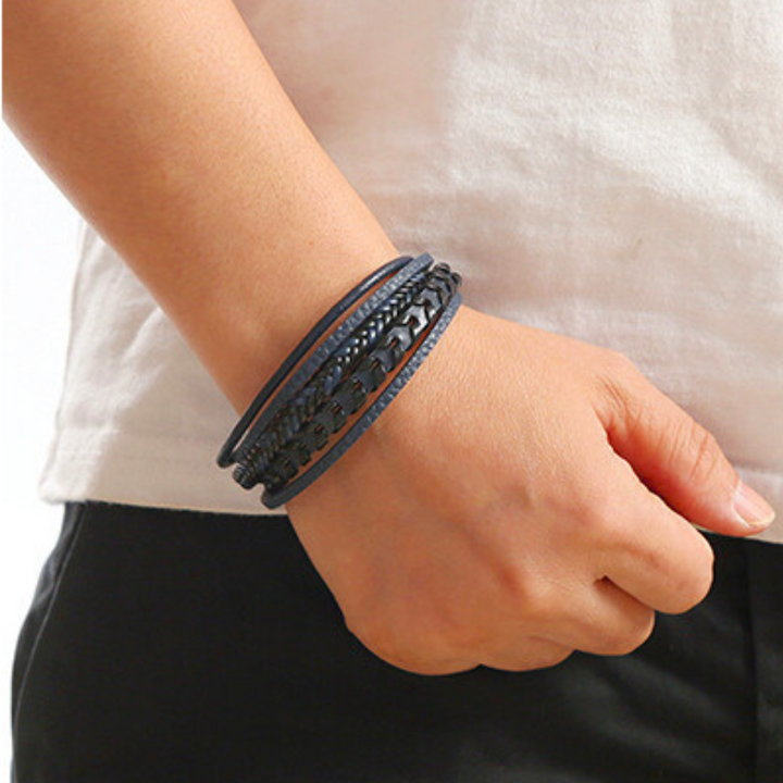 Ragnar Vol. I Bracciale vichingo in pelle intrecciata