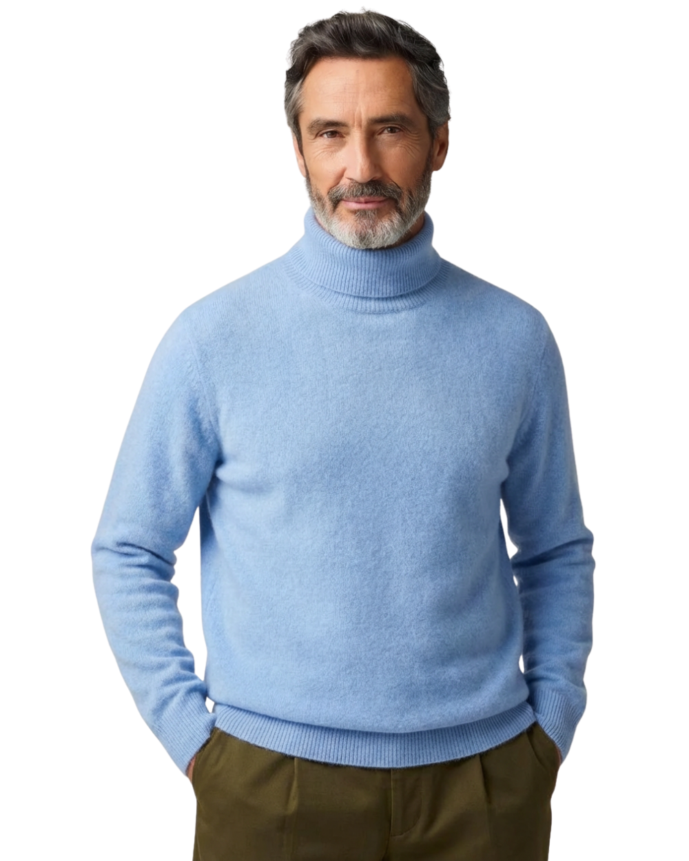 Elegante maglione a collo alto in lana