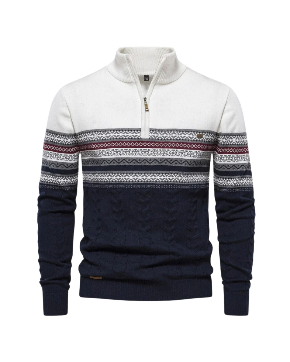 Pull-over zippé à motifs en coton Frederico