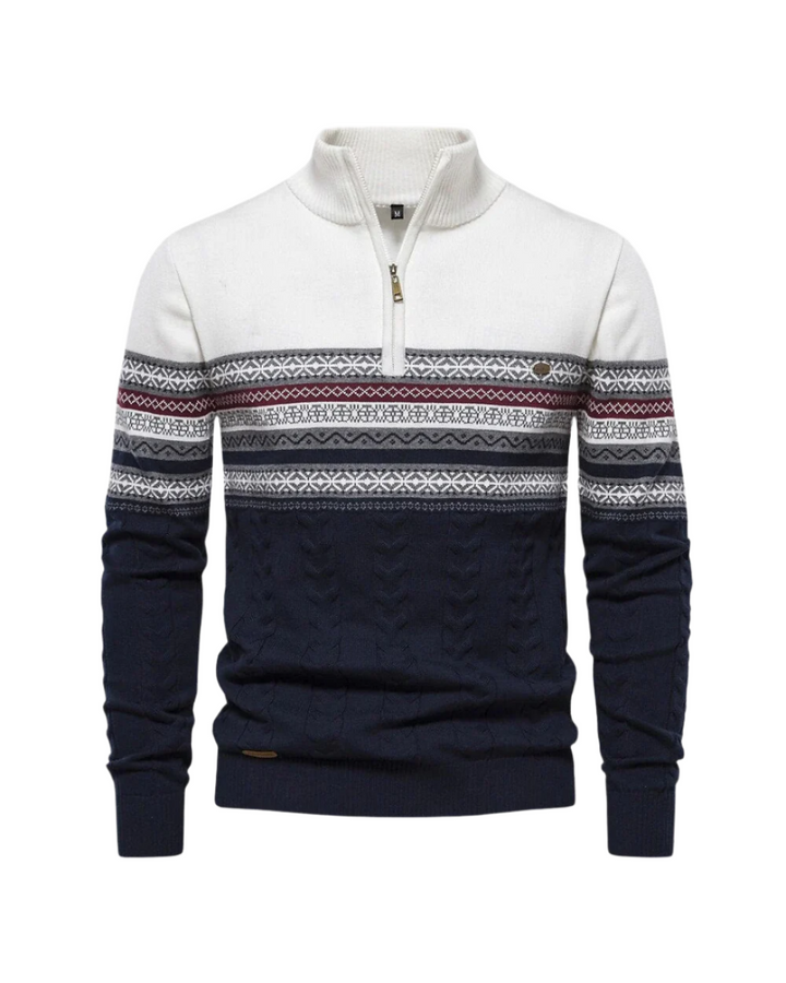 Pull-over zippé à motifs en coton Frederico