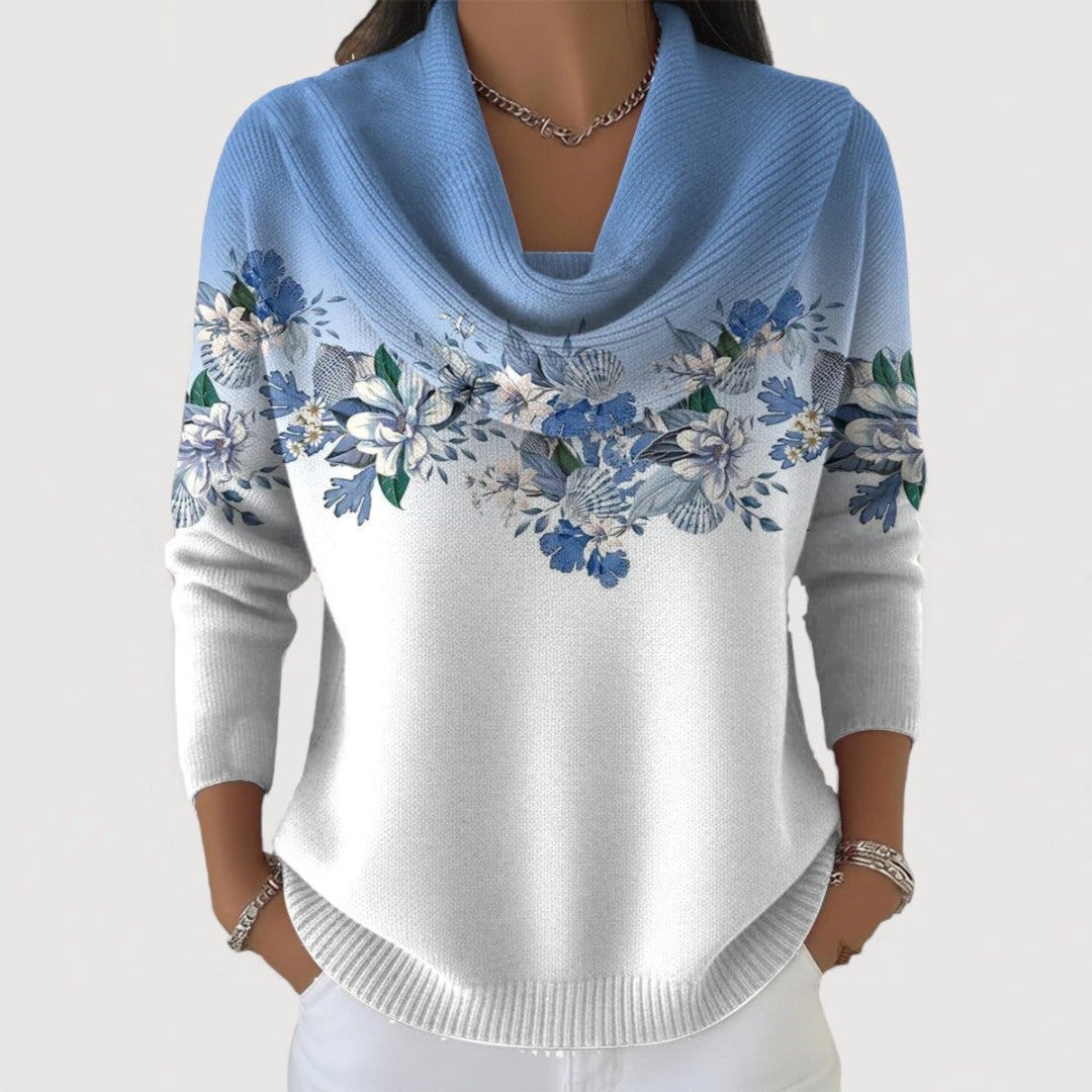 Alba | Maglione a dolcevita floreale