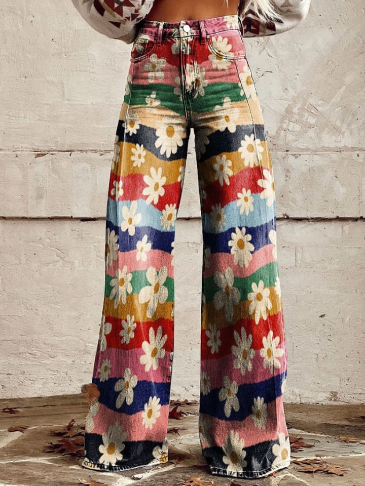 Léon - Pantalons à fleurs élégants