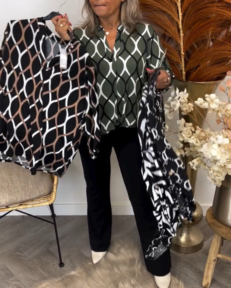 Janny™ | Blouse décontractée à manches longues et motif élégant