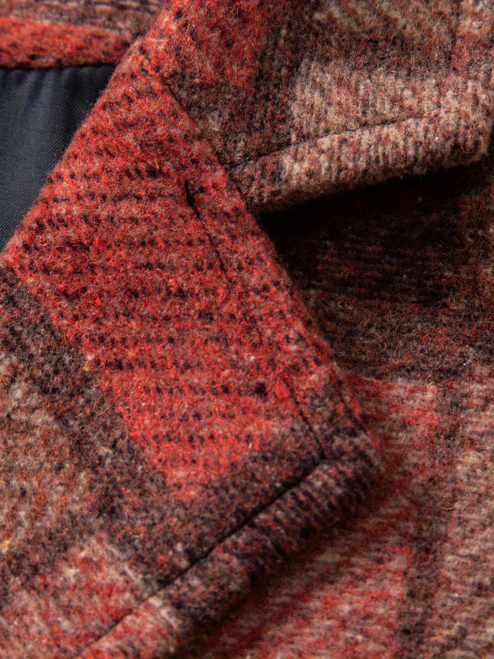 Léo | Gilet en tweed patchwork à motif chevrons