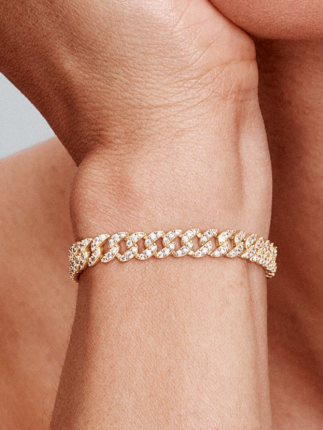Cuban-Armband mit Moissanit