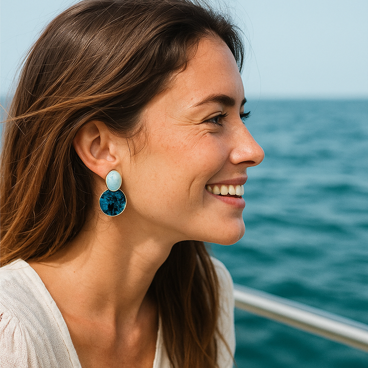 Amour | Boucles d'oreilles ciel et fond marin