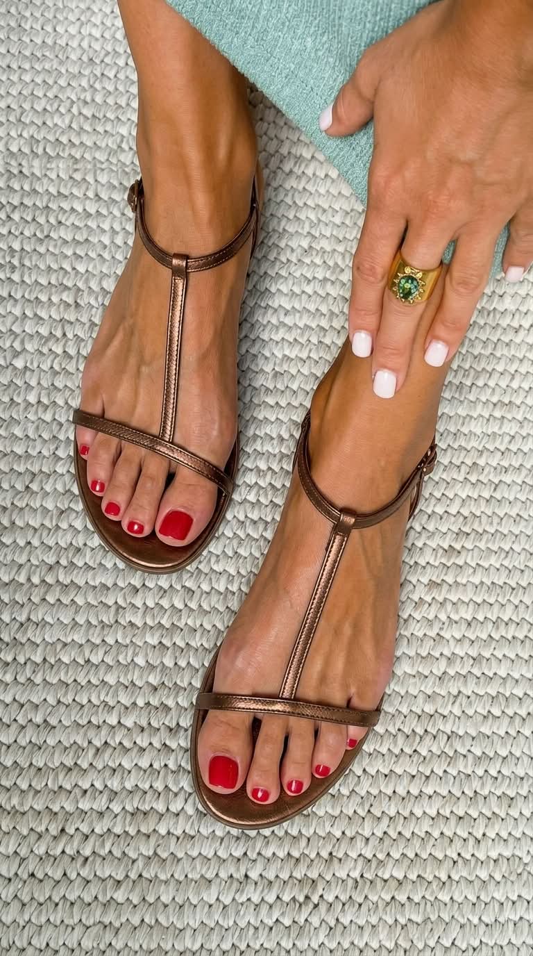 Bianca™| Sandali dorati estivi