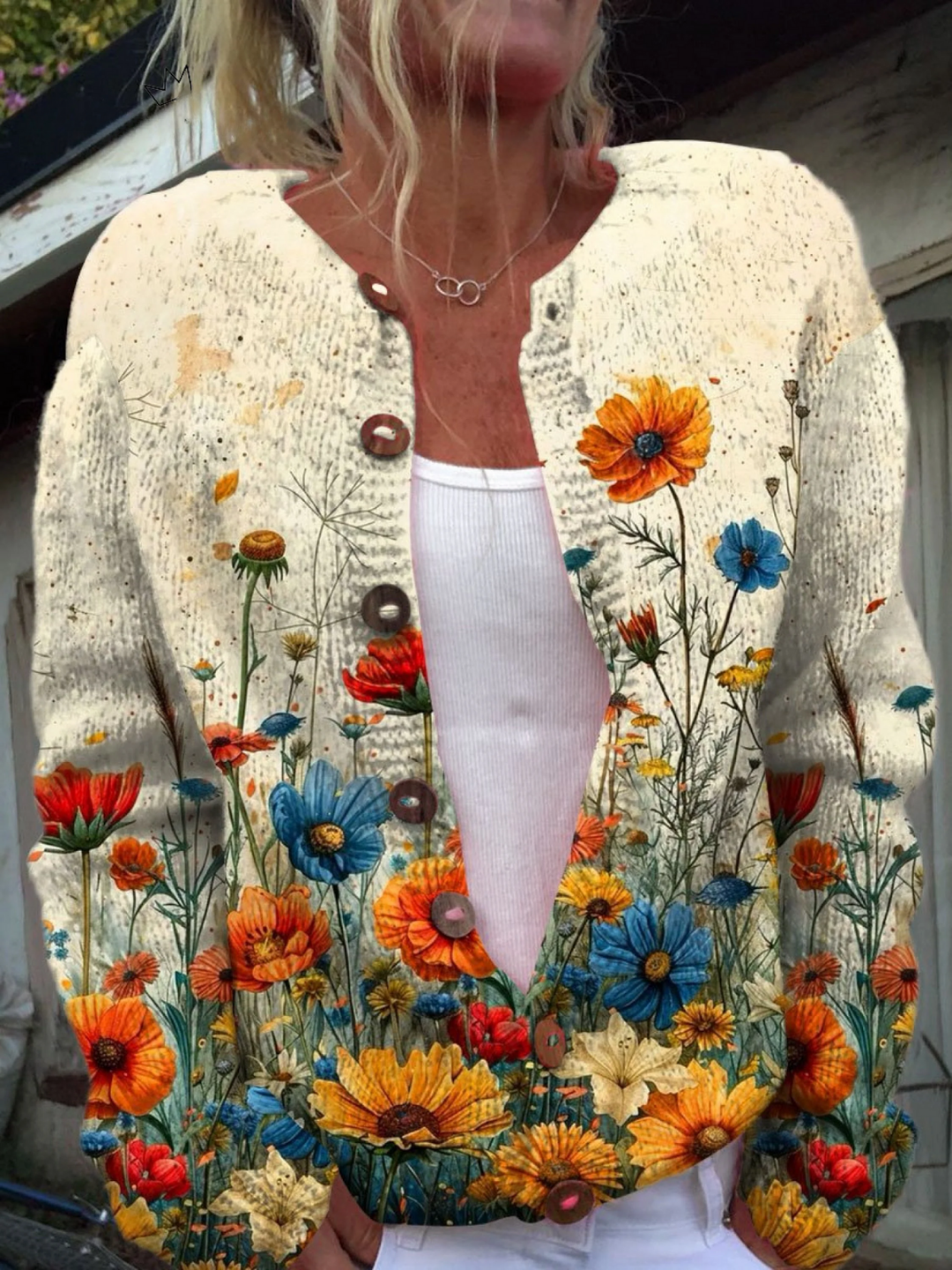 Tansy™ | Vintage-Blumenmuster Cardigan Pullover