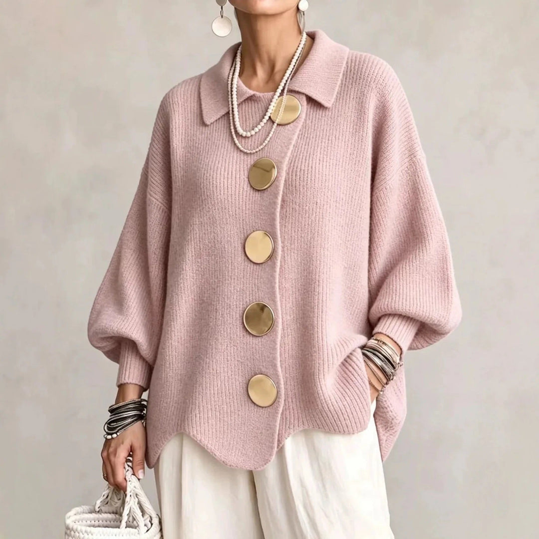 Karina - Cardigan oversize con colletto e bottoni