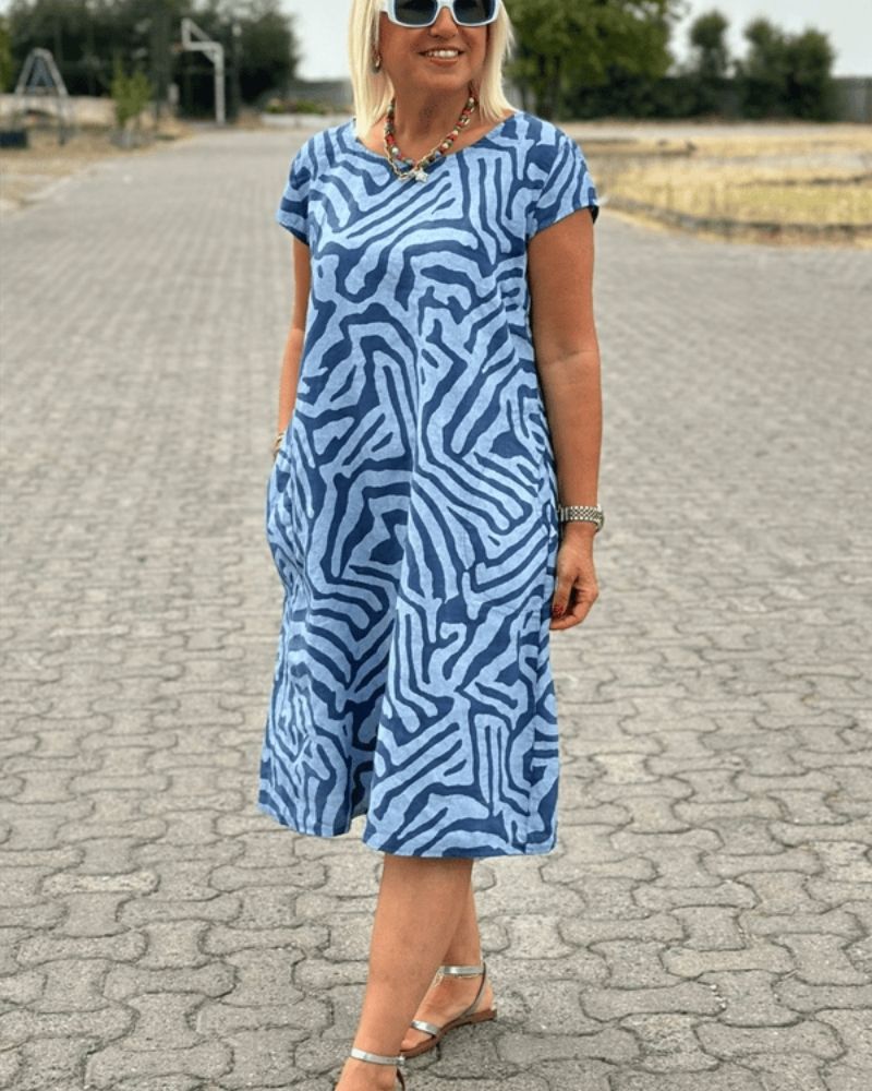Nelia I Kleid mit Rundhalsausschnitt und Muster