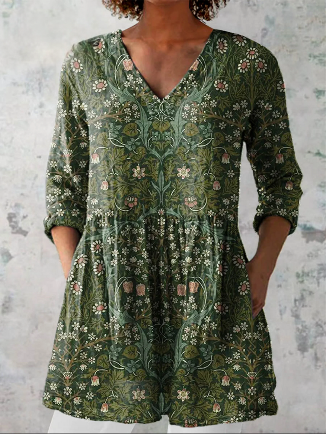 Julie | Camicia lunga con scollo a V