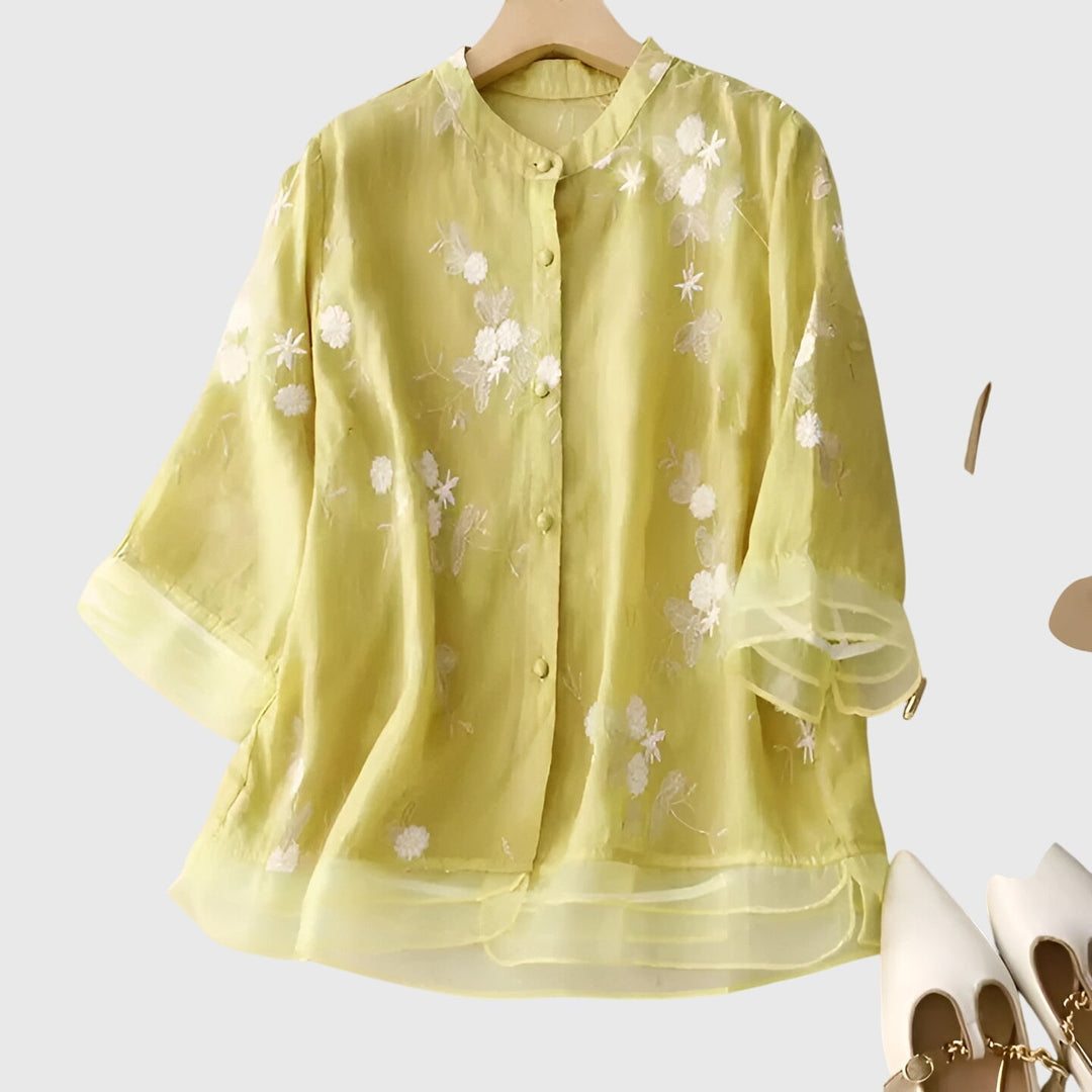 Nellie™ | Élégant haut avec fleurs brodées