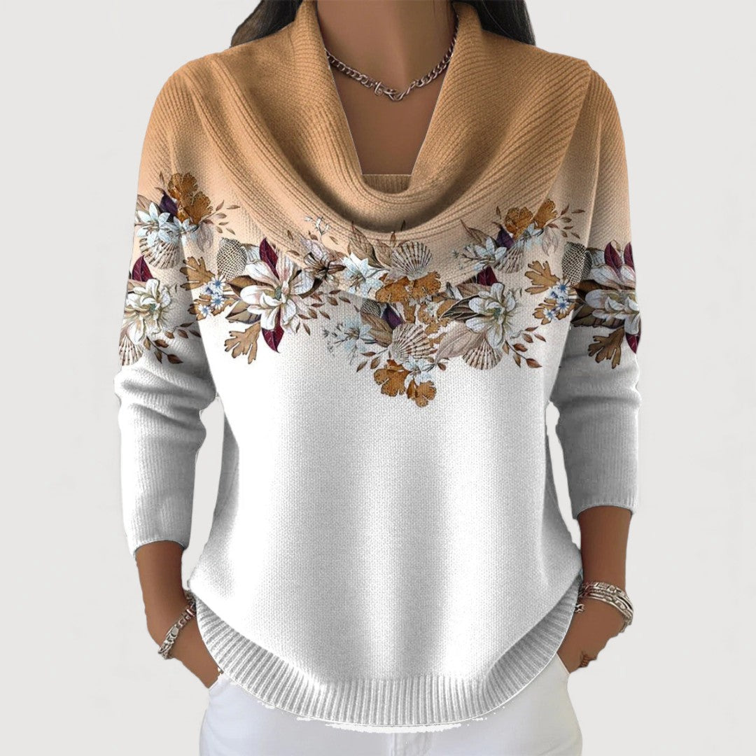 Alba | Maglione a dolcevita floreale