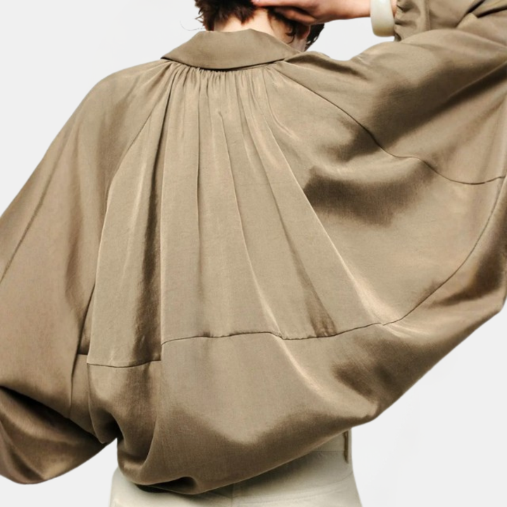 Blouson aviateur oversize pour femme avec manches ballon et fermeture éclair