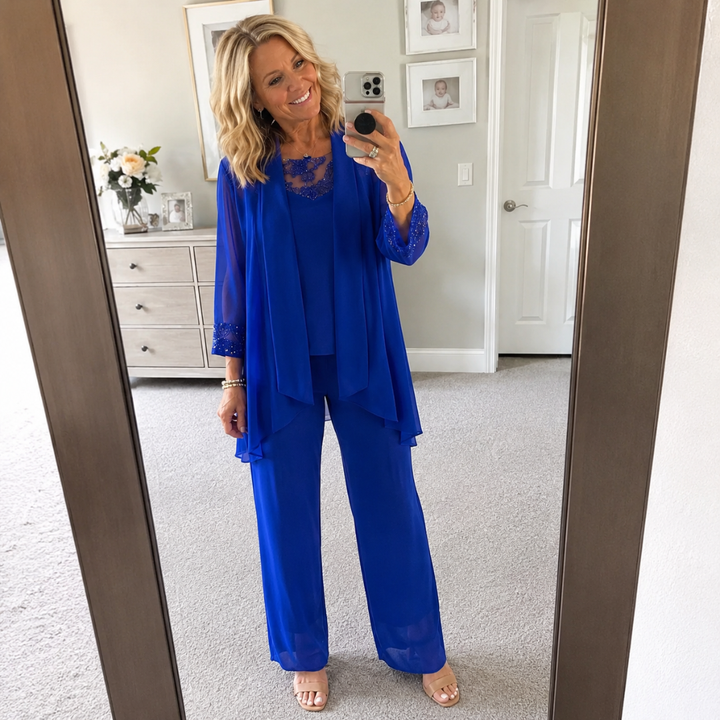 Eleanor™ | Fließende Jacke & Weite Hose Set