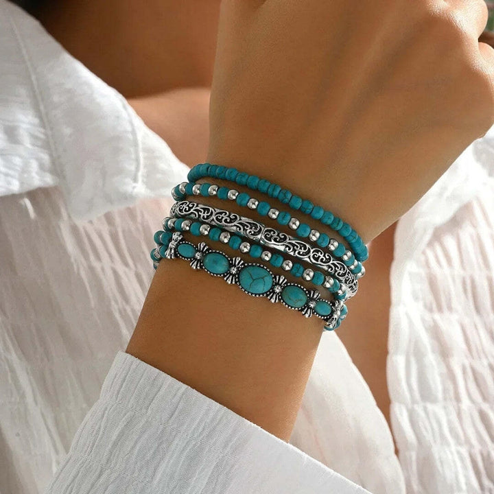 Mirella™ - Collezione di braccialetti boho con perle turchesi