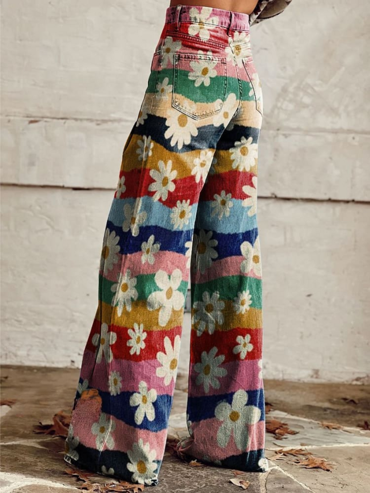 Léon - Pantalons à fleurs élégants