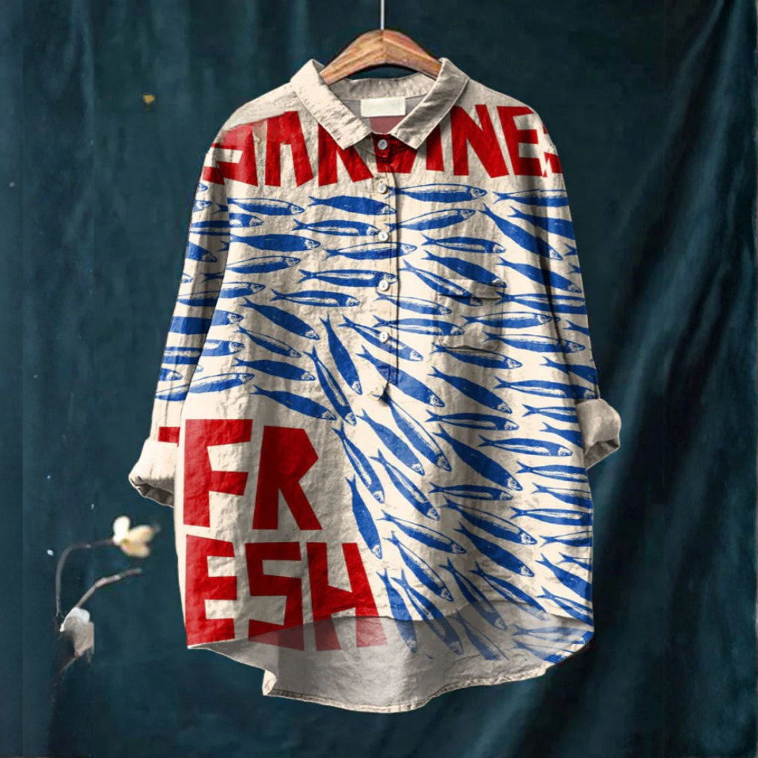 Océan | T-shirt imprimé sardines fraîches
