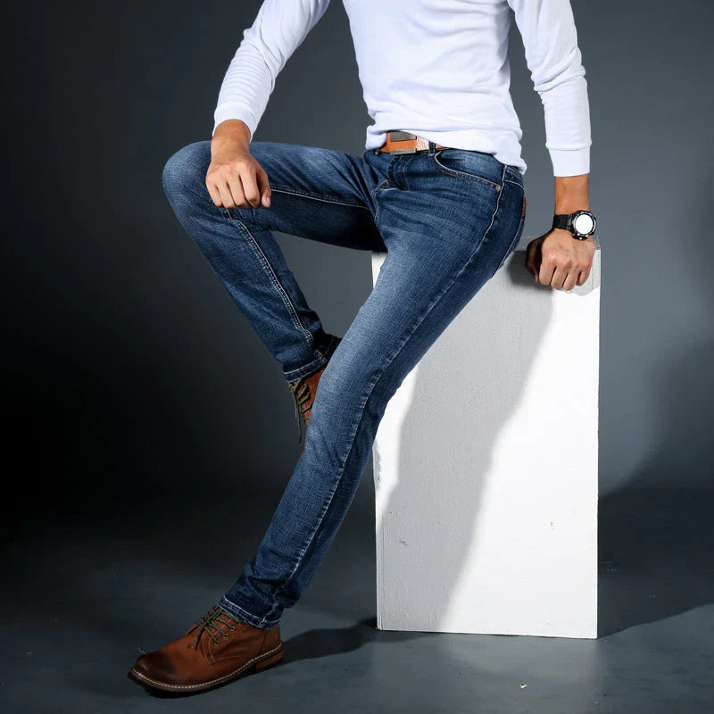 Jeans slim fit da uomo di alta qualità, elasticizzate in quattro direzioni