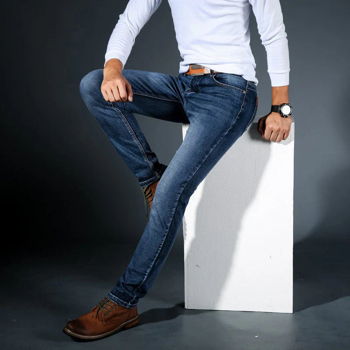 Jeans slim fit da uomo di alta qualità, elasticizzate in quattro direzioni