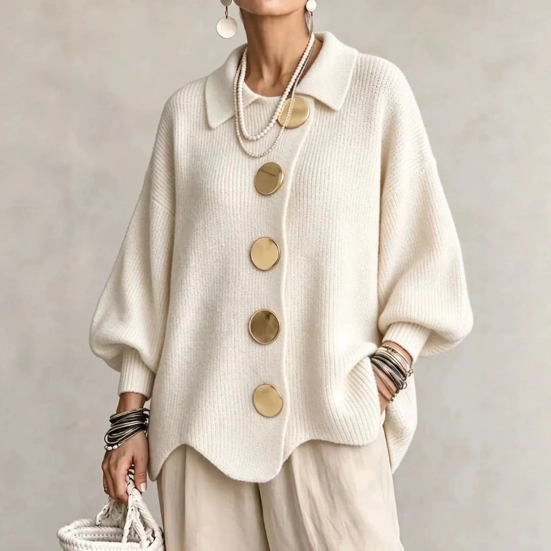 Karina - Cardigan oversize con colletto e bottoni