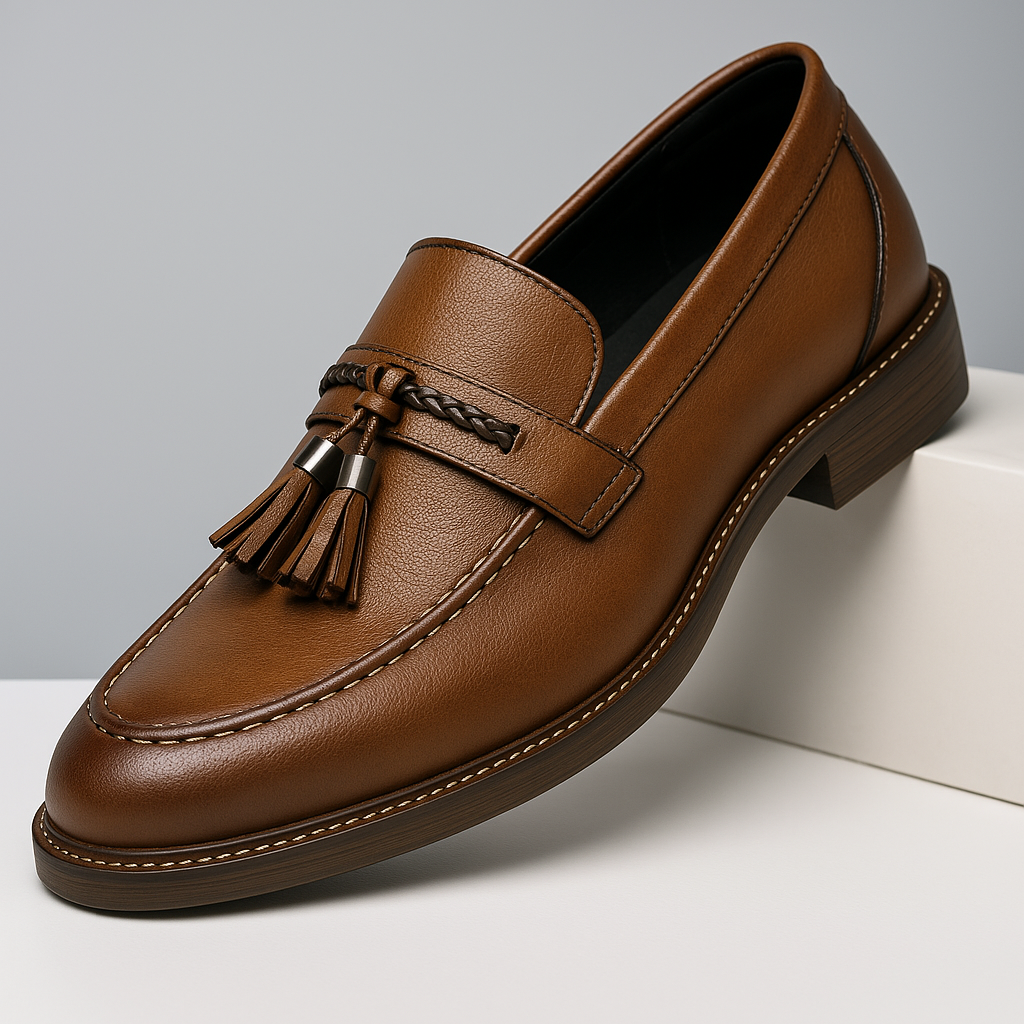 Mocassins en cuir à glands