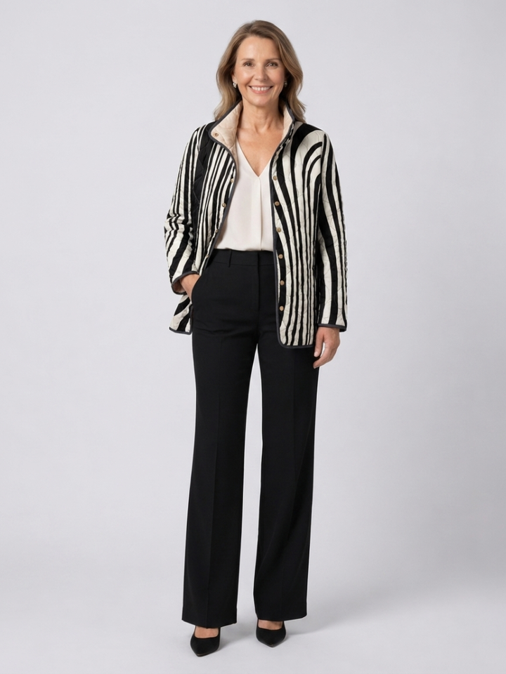 DELACROIX | Giacca Sylvie dal design zebrato trapuntato