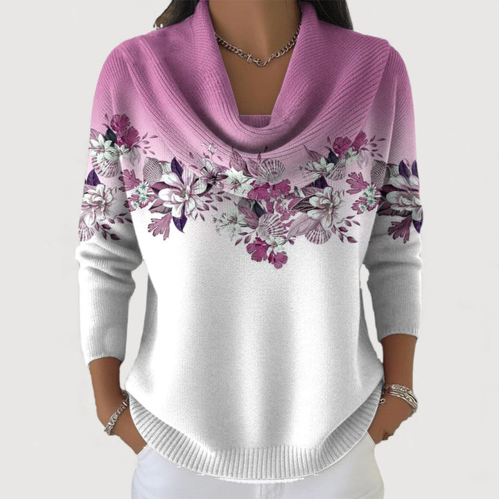 Alba | Maglione a dolcevita floreale