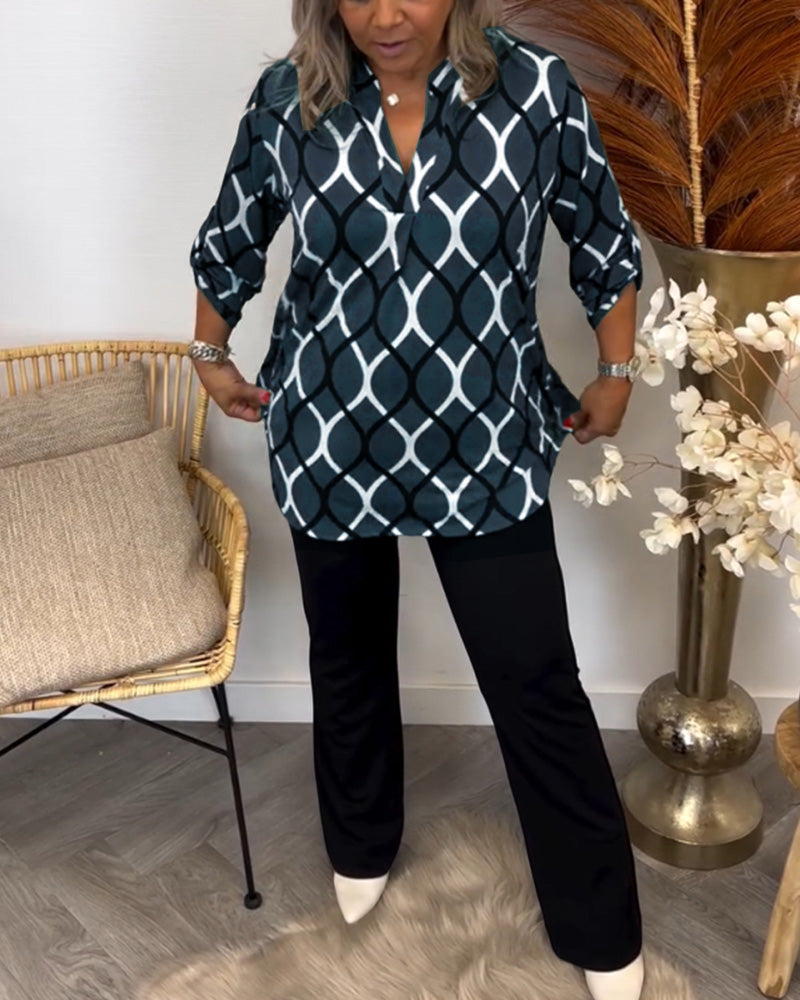 Janny™ | Blouse décontractée à manches longues et motif élégant