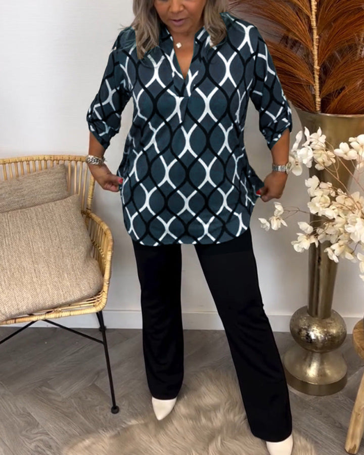 Janny™ | Blouse décontractée à manches longues et motif élégant