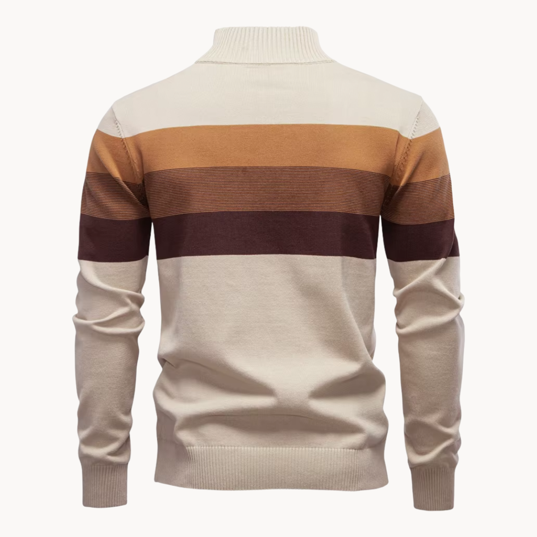 Pull-over élégant en coton avec fermeture éclair