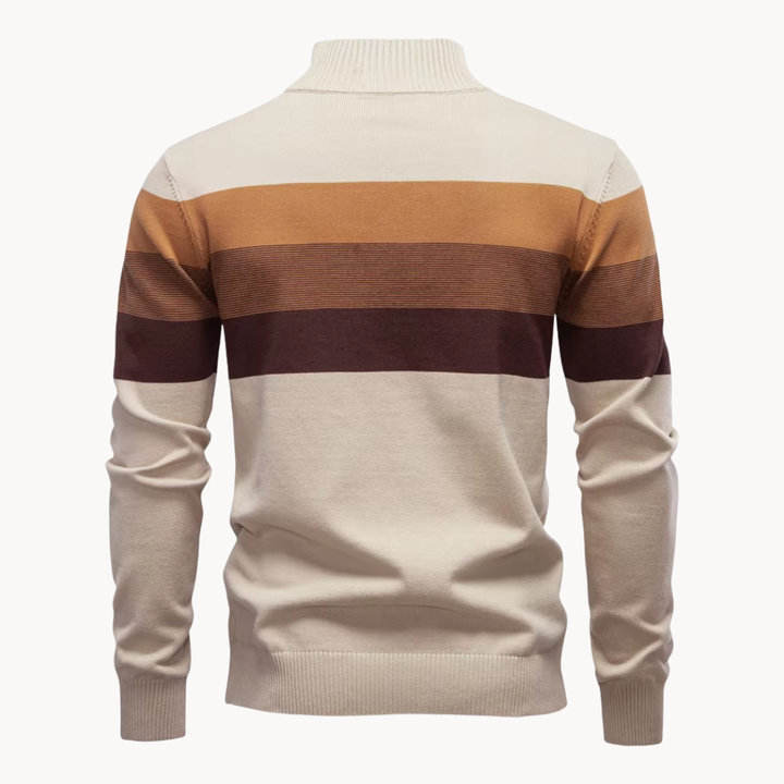 Pull-over élégant en coton avec fermeture éclair
